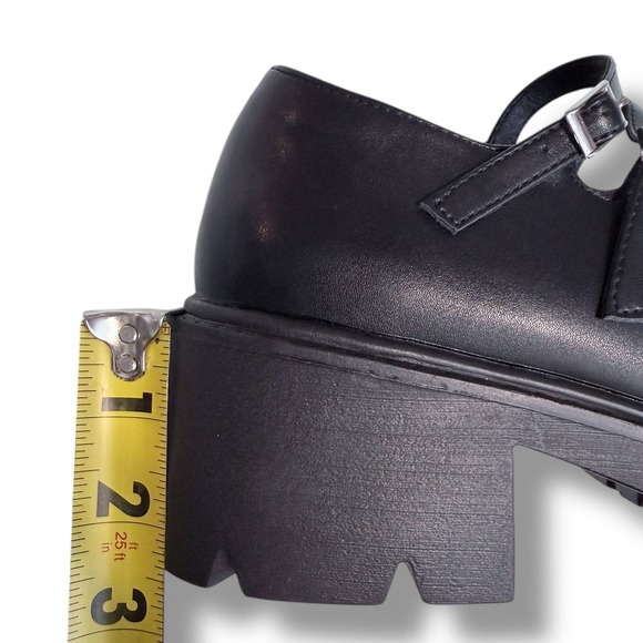 NIB Black Chunky Platform Mary Jane Shoes Women Size 8.5 Double Strap Buckle - Picture 14 of 14
